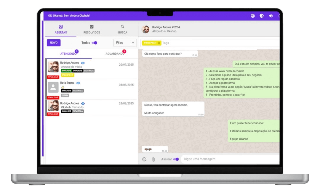 Okahub - Centralize seu atendimento WhatsApp